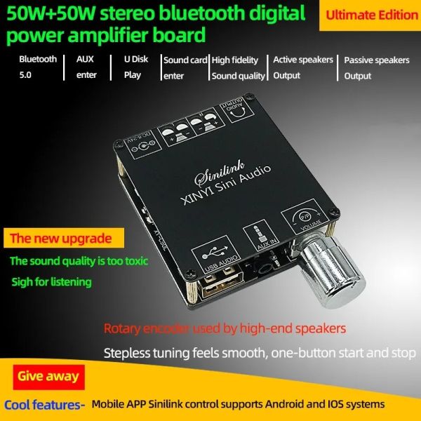 Amplificateur 50wx2 C50L AP3050D Bluetooth AUX Digital Power Amplificateur Board 2 canaux haut-parleur stéréo Audio mini module d'amplificateurs de musique à domicile