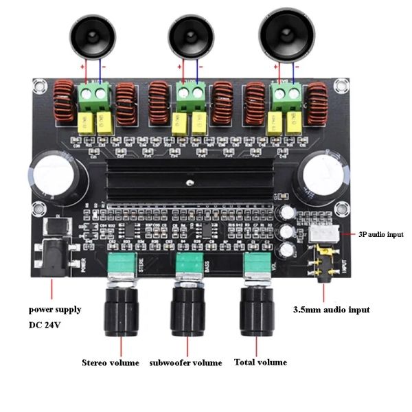 Amplificateur 80W + 80W + 100W 2.1 canal TPA3116 Poste d'amplificateur stéréo numérique avec deux amplificateurs de basse NE5532 OP AMP TPA3116D2