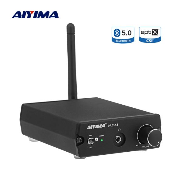 Amplificateur Aiyima Audio DAC A4 APTX HD ES9038 DÉCODER CSR8675 BLUETOOTH STÉRÉO Amplificateur
