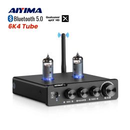 Amplificateur Aiyima Audio T2 HiFi Bluetooth Préamplificateur 6k4 Amplificateur à vide Amplificateur Tampon Trible Bass Réglage RCA Préampe pour les amplificateurs