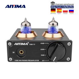 Versterker Aiyima Audio T3 Phono -voorversterker voor draaitafelfonograaf voorversterker vinylrecordspeler mini stereo hifi vacuüm versterker diy diy