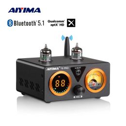 Versterker Aiyima Audio T9 Pro Stereo Vacuümbuisversterker Bluetooth 5.1 QCC3031 APTX USB DAC Coax Opt Hifi Home Digital AMP VU Meter 100W