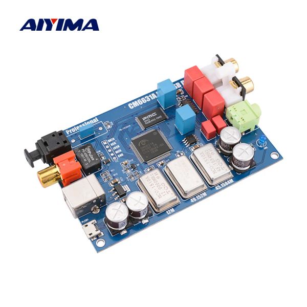 Amplificador Aiyima CM6631A Interfaz digital 32/24bit 192K Tarjeta de sonido DAC USB a I2S/SPDIF Output Coaxial ES9023 Decodificación independiente