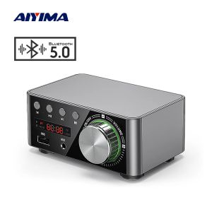 Amplificateur Aiyima MA12070 Bluetooth 5.0 Amplificateur d'alimentation 50WX2 Amplificateur numérique Amplificateur USB Aux dans la carte de musique Player Super TPA3116