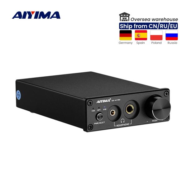 Amplificateur Aiyima mini décodeur audio stéréo DAC Amplificateur de casque USB Adaptateur numérique Adaptateur Préamplificateur coaxial / optique amplificador