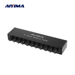 Amplificateur Aiyima stéréo casque amplificateur Multichanaux Distributeur audio Contrôle indépendant NJM4556A DC1224V 1 Entrée 10 sorties