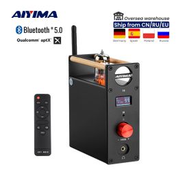 Versterker Aiyima T8 Tube -versterker Bluetooth -voorversterker Decoder Hifi Audio Preamp Hoofdtelefoonversterker USB DAC Optische coaxiale RCA -ingang