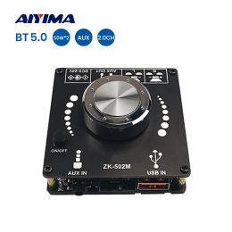 Versterker Aiyima TPA3116D2 Audio Power versterker STEREO BLUetoothCompatibele Amplificador HiFi -klasse D TPA3116 USB Sound Card Aux 10100W