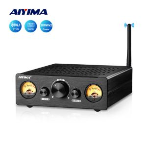 Amplificateur Aiyima TPA3255 Bluetooth Power Amplificateur VU METER METER AMPIFIER 2.0 STÉRÉO HIFI Amplificador aptxll haut-parleur Audio Amp 300WX2