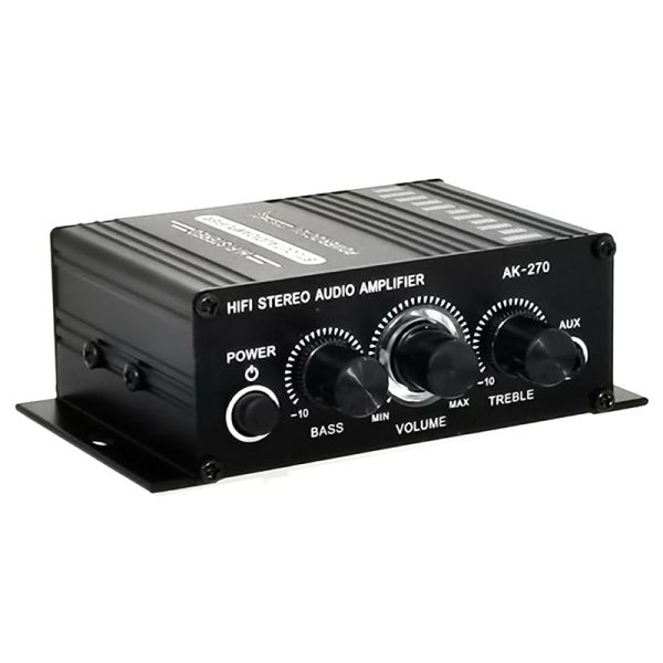 Amplificador AK270 AK270 12V Mini HIFI AUDIO AUDIO AUDIO CAR TEARTO DE CAR AMPLIFICADOR 2 CANAL AMPLIFICADOR USB/SD AUX INPUT