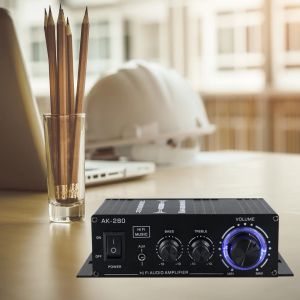 Versterker AK280 Audio Power Amplifier Hifi Bass Stereo Mini Audio -versterker 40W+40W Dual Channel Music Player Home Theatre RCA Aux Input