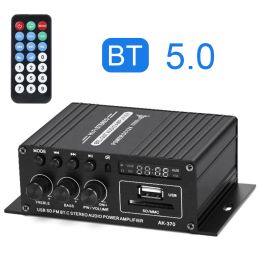 Versterker AK370 800W Home Car Power Amplifier DC 12V 2 Channel Bluetooth 5.0 Audio Digitale versterker Subwoofer Stereo Hifi Power versterker