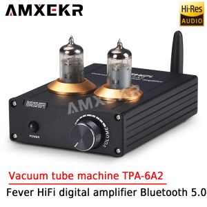 Amplificateur Machine à tube à vide AMXEKR TPA6A2 Fièvre HIFI 50W + 50W Amplificateur numérique Bluetooth 5.0 Small Home Enceinte Home