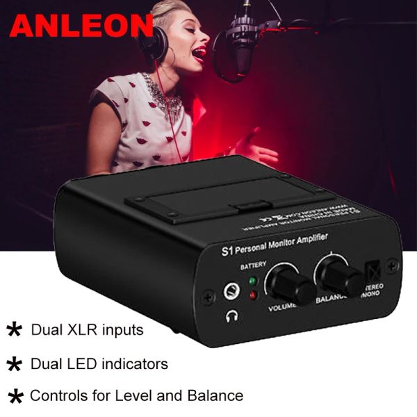 Amplificateur Anleon S1 Wireless Monitor Intear Monitor Amplificateur de casque personnel dans l'oreille Ampl IEM Système professionnel pour les performances de scène
