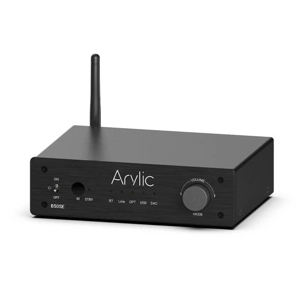 Amplificador ARYLIC B50 SE Bluetooth Stereo 50W x 2 Audio Amplificador Receptor 2.1 Canal Mini Clase D AMP integrado para altavoces caseros