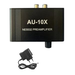 Versterker AU10X NE5532 STEREO AUDIO PREEMPLIFIER AMP -hoofdtelefoonversterker Winst 20DB RCA 3,5 mm Volumeregeling EU -plug