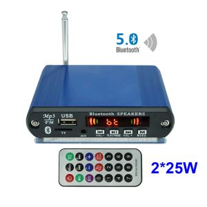 Versterker Bluetooth 5.0 2*25W digitale audiocord bord FM mp3 -speler Klasse D Stereo Diy Speaker USB Aux opname Calls Power versterker