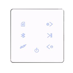 Amplificateur Bluetooth Amplificateur dans Wall USB SD Card Panel Music Smart Home Background Audio System Stéréo Hotel Restaurant (blanc)