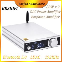 Amplificador BRZHIFI Audio Amplificador MA12070 80W*2 DAC USB ES9018K2M Bluetooth 5.0 QCC5125 APTXHD LDAC AMP AMP AMP HIFI HIFI