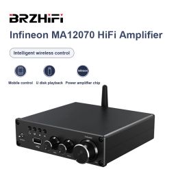 Amplificateur Brzhifi Audio C70 Infineon MA12070 Amplificateur numérique Disque Bluetooth U Disorse basse 80W * 2 HiFi Power Amp dépasse de loin TPA3116
