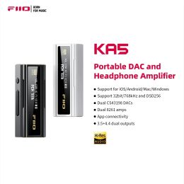 Versterker Coupon FIIO KA5 USB DAC Hoofdtelefoonversterker Dual CS43198 Chip 3.5/4,4 mm Audiokabel PCM 768kHz DSD256 voor Android iOS Win10