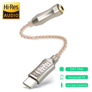 Versterker CX31993 USB Type C DAC -hoofdtelefoonversterker met 3,5 mm uitvoer Audio -interface Hifi DAC Audio -adapter Chip Decodering Eartelefoon AMP