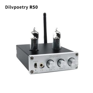 Versterker Dilvpoetry R50 TPA3116D2 Versterkers Tube draagbare hoofdtelefoonversterker Bluetooth Mini Stereo AMP 50W HIFI -versterker