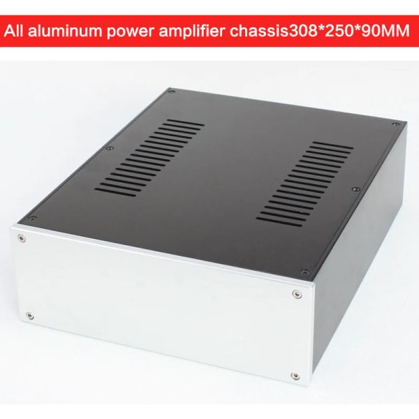 Amplificateur DIY ALLALUMINUM POWER Amplificateur Châssis WA106 Préampe boîtier DAC Shell Audio Enclosage Boîte à vide polyvalente Panneau en blanc 308 * 250 * 90 mm