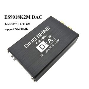 Versterker dlhifi hifi USB externe geluidskaart ES9018K2M DAC Decoder NE5532+TL072 OP AMPS Ondersteuning 24bit 96 kHz voor hifi -versterker