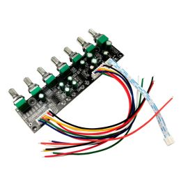 Versterker DLHIFI Preamp08 5.1 Voorversterker Toon Onafhankelijke kanaal Volume BASS Frequentie Aanpassing 6 Way voor 5,1 versterker DIY DC1224V