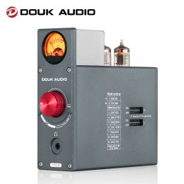 Versterker Douk Audio 5654 Vacuümbuis Phono Stage voorversterker voor Home Turntables hoofdtelefoonversterker w/VU Meter Stereo Audio voorversterker voor tv/mp3/telefoon