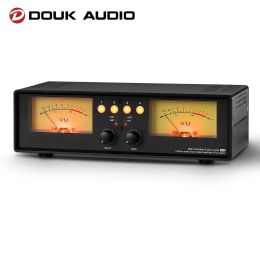 Versterker Douk Audio Analog Dual Vu Meter Mic+Lijn Stereo Music Spectrum Display Sound Level Indicator 4Port Audio Splitter Switcher Box