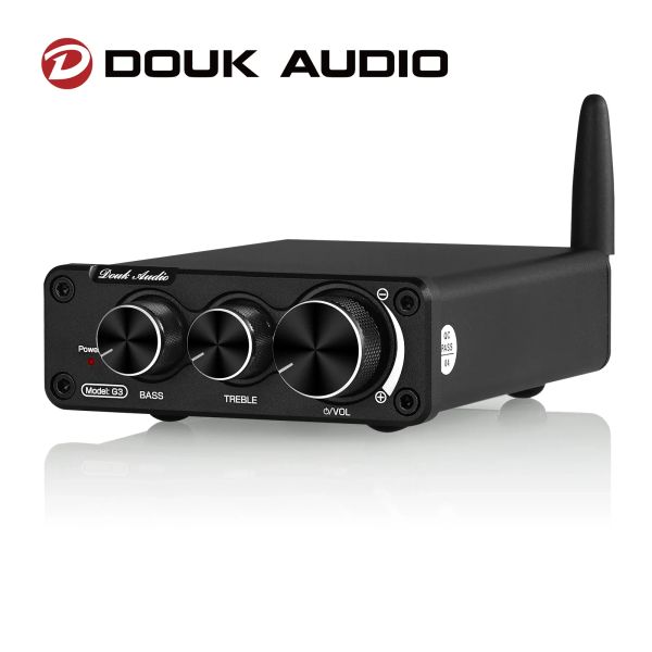 Amplificador Douk Audio G3 Mini Bluetooth 5.0 TPA3116 Amplificador digital HIFI 2.0 Audio estéreo Audio con control de tono de bajo agudos