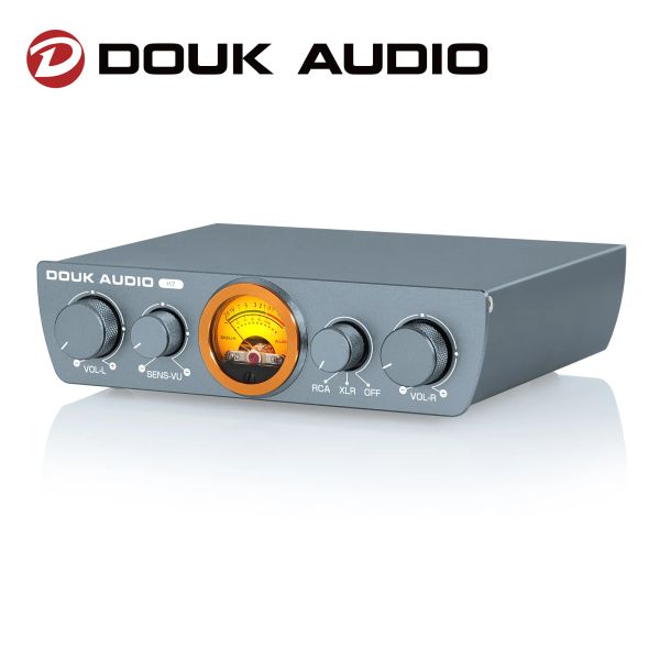 Amplificateur Douk Audio HIFI Balanced XLR Digital Amplificateur Home Stereo Enceintes Amp avec VU METER 300W + 300W