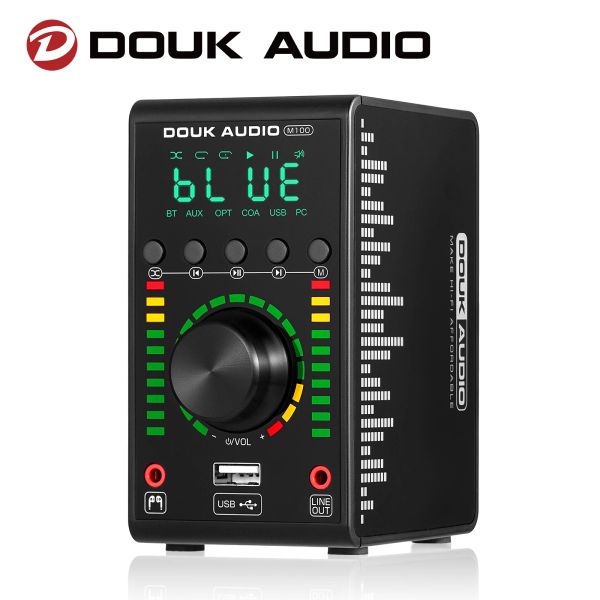 Amplificateur Douk Audio HiFi Bluetooth 5.0 Récepteur d'amplificateur d'amplificateur USB DAC coaxial / optique AMP numérique 24bit / 192khz Mini lecteur de musique