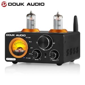 Amplificateur Douk Audio HIFI AWAPUUM Tube Power Power Amplificateur Bluetooth 5.0 Récepteur stéréo USB DAC COAX / OPT Digital Audio AMP VU METER 100W + 100W