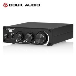 Amplificateur Douk Audio Mini TPA3221 Stéréo Power Power Amplificateur stéréo MM Phono / Turntable Amp HIFI Home Desktop Audio Amp 100W + 100W