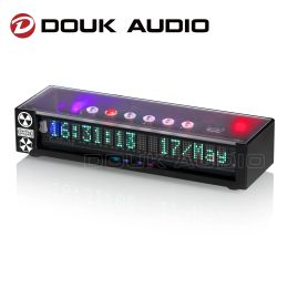 Amplificateur Douk Audio rétro VFD Spectre audio Affichage RVB Home Decor Clock Mic + Ligne Niveau sonore Cadeau de bureau avec télécommande