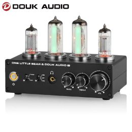 Amplificateur Douk Audio T9 Mini 6E2 Stéréo Audio Vacuum Tube Préamplificateur MM / MC Phono Stage Turntable Preample Headphicl Amplificateur