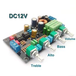 Amplificateur Dual AD827 / OPA2604 Automotive Preamp Board Audio ACC DC12V Treble Bass Equalizer pré-amplificateur Tone Control Préamplificateur