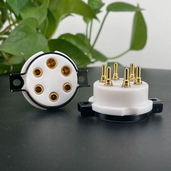 Amplificateur Eizz WE310A Socket de tube 6pin PTFE Gold plaqué pour WE310A 2A5 6C6 6D6 VT57 VT58 VALVE VINTGE VINTGE Amplificateur HIFI