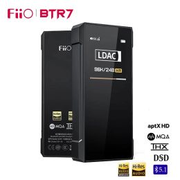 Versterker FIIO BTR7 Bluetooth -hoofdtelefoonversterker MQA USB DAC AMP QCC5124 met dubbele THX AAA 3,5 mm 4,4 mm gebalanceerde uitgang DSD256 LDAC