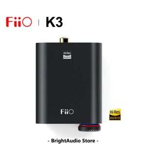 Amplificateur FIIO K3 ES9038Q2M USBC DAC Amplificateur de casque portable Amplificateur de bureau COAXIAL OPTICAL OUTS ORSS PCM384K / DSD256