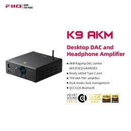 Versterker FIIO K9 AKM Desktop DAC en hoofdtelefoonversterker voor pc/telefoon, THX AAA 788+, Bluetooth 5.1 LDAC, 768 kHz/32bit DSD512