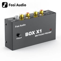 Amplificateur Fosi Audio Box X1 Préampli phono pour le préamplificateur phonographe de plateau tournant Mini HiFi audio stéréo avec amplificateur de casque