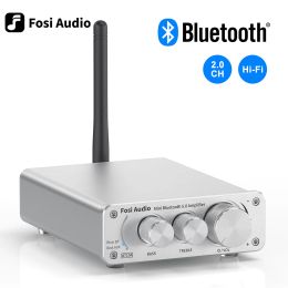 Amplificateur Fosi Audio BT10A Bluetooth 5.0 Stéréo Amplificateur Récepteur Classe D Mini HIFI AMP intégré pour les haut-parleurs à domicile 50W * 2 BASS TREBLE