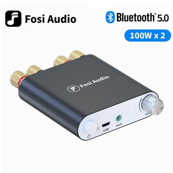 Amplificateur Fosi Audio ZK1002D 100W X2 Bluetooth Power Amplificateur Mini Stéréo Récepteur stéréo Stéréo Ample d'alimentation numérique HiFi