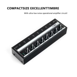 Amplificateur HA800 stéréo casque amplificateur 8 canaux Interface audio ultra lownoise Sound Mixer Recording Studio Monitor for Guitar Bass