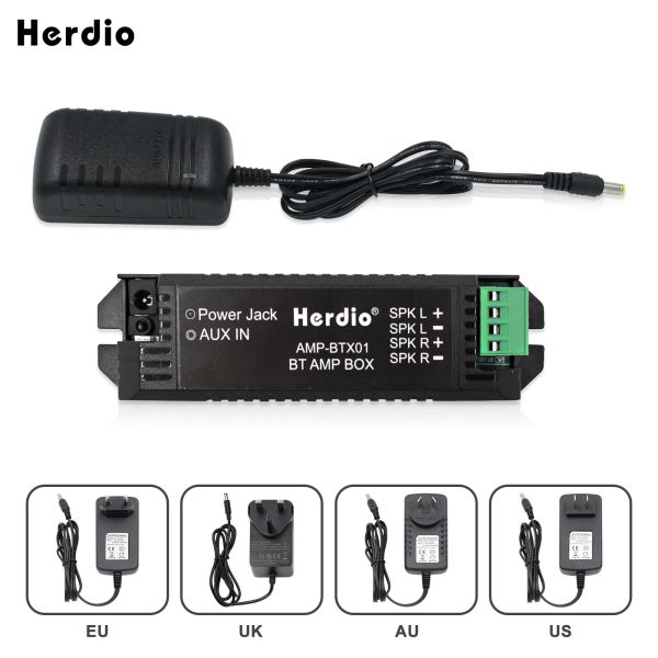 Amplificateur Herdio Home Power Amplificateurs Audio Bluetooth Aux mini amplificateur pour les haut-parleurs de musique de salle de bain MUSE MUSIQUE EU / US / UK / AU PULL