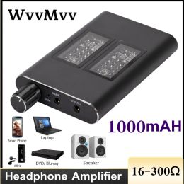 Versterker hifi oortelefoon hoofdtelefoonversterker audio 1000 mAh twosfage gain switch amp audiokabel voor 16300 ohm hoofdtelefoon draagbaar